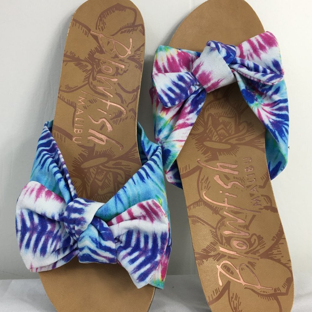 Blowfish Malibu Tie-dye Slip-On Slide Beach Sandals Size 8.5 EXCELLENT Condition